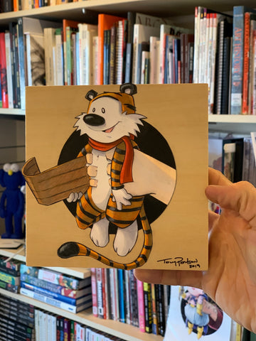 Winter Stuffed Tiger / Comic Strip Kid Original Art