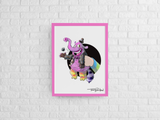 Elephant Sidekick / Girl Premium Art Print