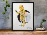 Golden Robot / Young Apprentice Premium Art Print