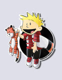 Comic Strip Kid / Stuffed Tiger Premium Vinyl Sticker