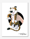 Stuffed Tiger / Comic Strip Kid Premium Art Print
