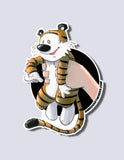 Stuffed Tiger / Comic Strip Kid Premium Vinyl Sticker