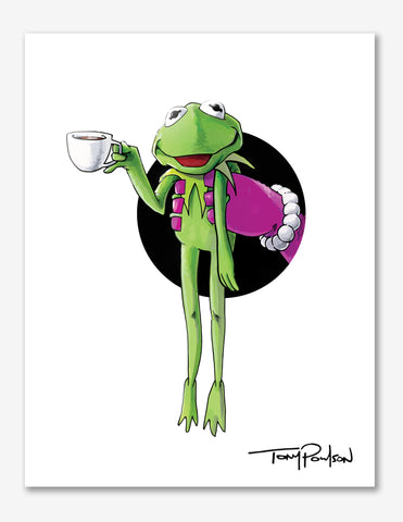 Puppet Frog / Pig Girlfriend Premium Art Print