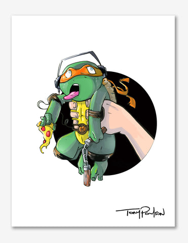 Orange Turtle / Reporter Premium Art Print