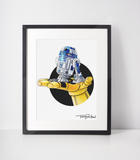 Blue Space Droid / Golden Droid Premium Art Print