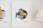 Space Trooper / Golden Droid Premium Art Print