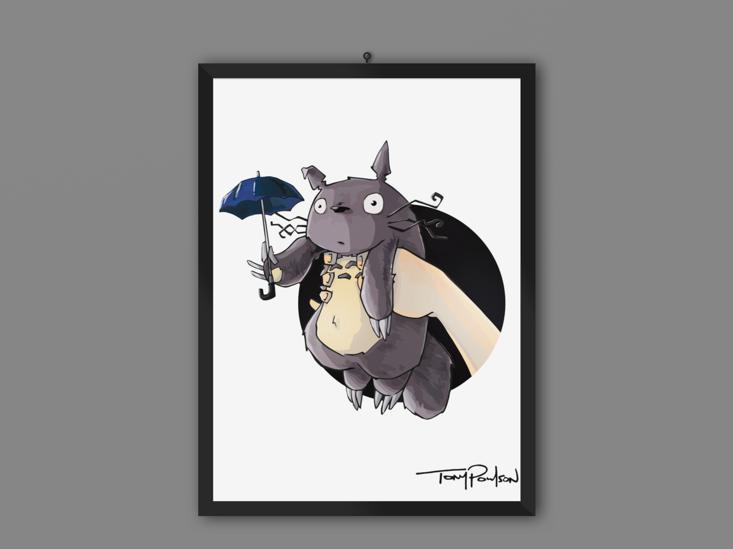 Cuddly Forest Creature / Little Girl Premium Art Print