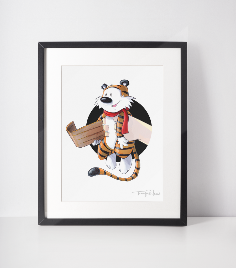 Winter Stuffed Tiger Comic Strip Kid Limited Edition Premium Art