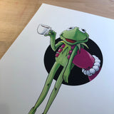 Puppet Frog / Pig Girlfriend Premium Art Print