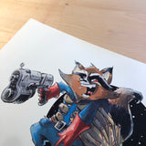 Space Raccoon / Space Tree Premium Art Print