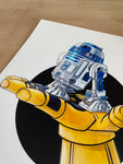 Blue Space Droid / Golden Droid Premium Art Print