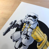 Space Trooper / Golden Droid Premium Art Print