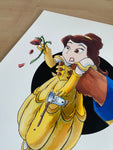 Yellow Dress Princess / Beastly Prince Premium Art Print