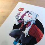 White Spider / Web Head Premium Art Print