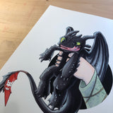 Night Dragon / Dragon Trainer Premium Art Print